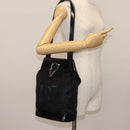 Salvatore Ferragamo Shoulder Bag Nylon Enamel Black Silver Auth BA5766-20