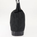 Salvatore Ferragamo Shoulder Bag Nylon Enamel Black Silver Auth BA5766-5