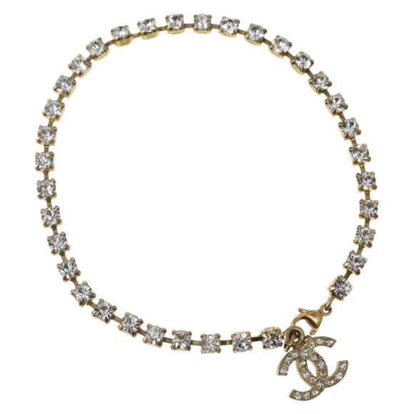 CHANEL Bijoux Anklet Metal Gold CC Auth BA5778V