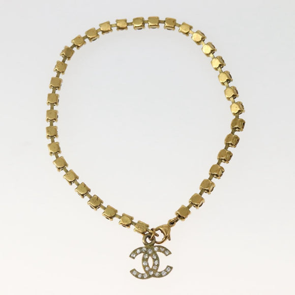 CHANEL Bijoux Anklet Metal Gold CC Auth BA5778V
