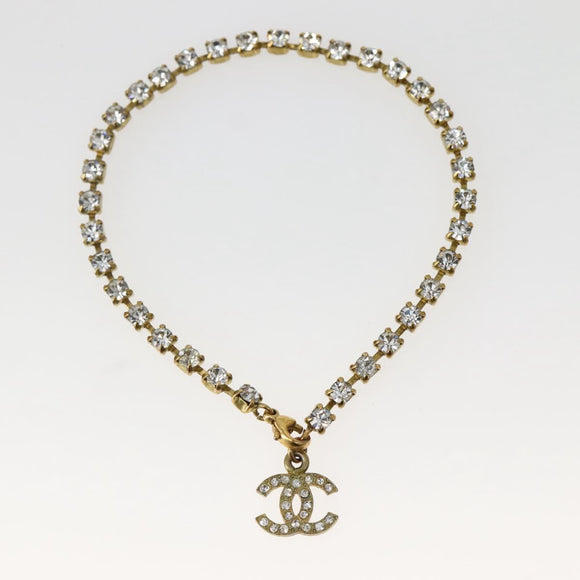 CHANEL Bijoux Anklet Metal Gold CC Auth BA5778V