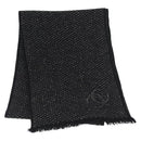 CHANEL Scarf Cashmere Black CC Auth BA5781-1