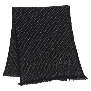 CHANEL Scarf Cashmere Black CC Auth BA5781