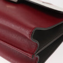 FENDI Demi Jour Bag Bugs Monster Hand Bag Leather 2way Red Silver Auth BA5782-15