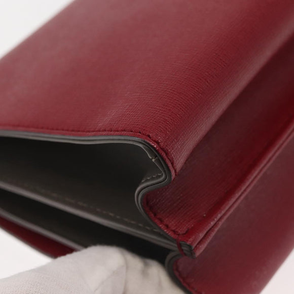 FENDI Demi Jour Bag Bugs Monster Hand Bag Leather 2way Red Silver Auth BA5782