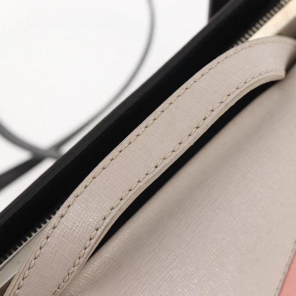 FENDI Demi Jour Bag Bugs Monster Hand Bag Leather 2way Red Silver Auth BA5782