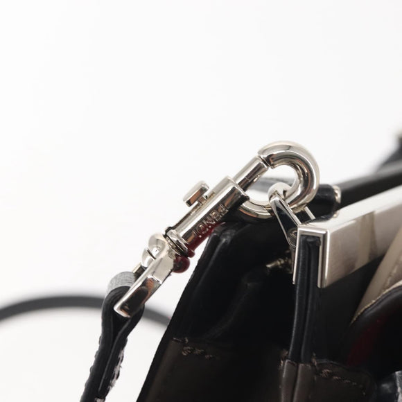 FENDI Demi Jour Bag Bugs Monster Hand Bag Leather 2way Red Silver Auth BA5782