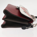 FENDI Demi Jour Bag Bugs Monster Hand Bag Leather 2way Red Silver Auth BA5782-3