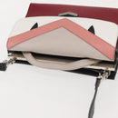 FENDI Demi Jour Bag Bugs Monster Hand Bag Leather 2way Red Silver Auth BA5782-6