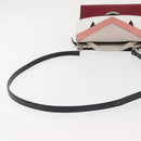 FENDI Demi Jour Bag Bugs Monster Hand Bag Leather 2way Red Silver Auth BA5782-7