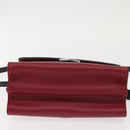 FENDI Demi Jour Bag Bugs Monster Hand Bag Leather 2way Red Silver Auth BA5782-5