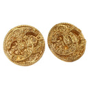 CHANEL Earring Metal Gold CC Auth BA5787V-1