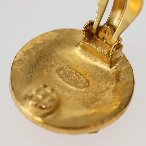 CHANEL Earring Metal Gold CC Auth BA5787V