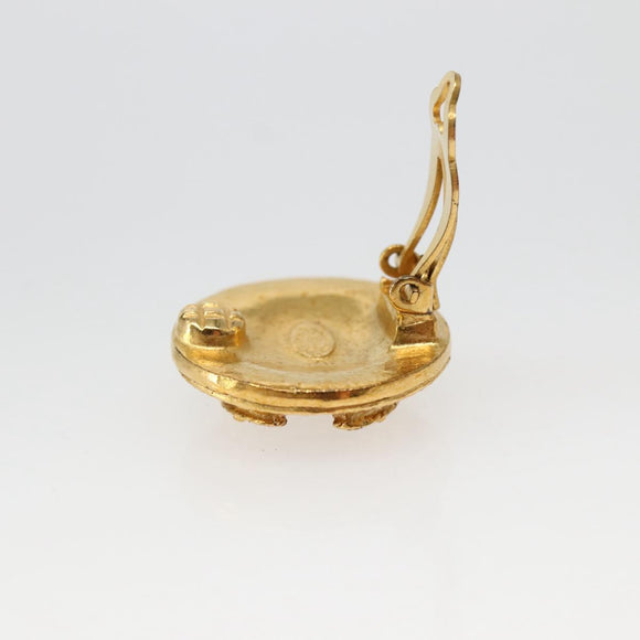 CHANEL Earring Metal Gold CC Auth BA5787V