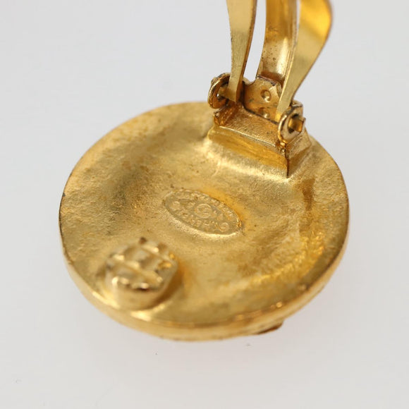 CHANEL Earring Metal Gold CC Auth BA5787V