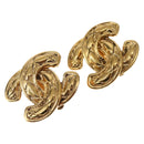 CHANEL Earring Metal Gold CC Auth BA5788V-1
