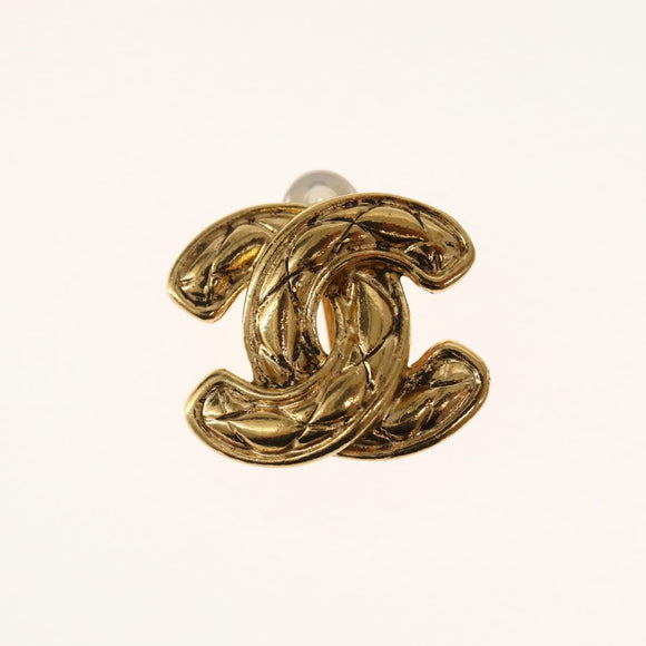 CHANEL Earring Metal Gold CC Auth BA5788V