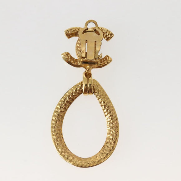 CHANEL Earring metal Gold CC Auth BA5790V