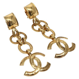 CHANEL Earring Metal Gold CC Auth BA5791V