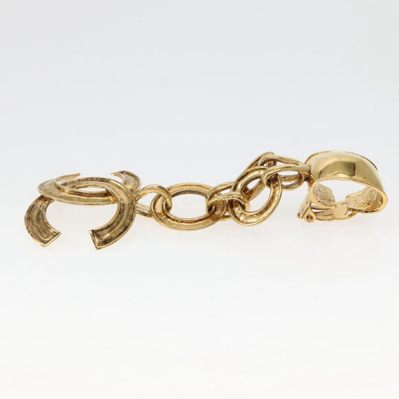 CHANEL Earring Metal Gold CC Auth BA5791V