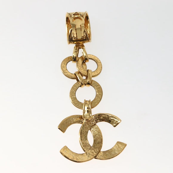 CHANEL Earring Metal Gold CC Auth BA5791V