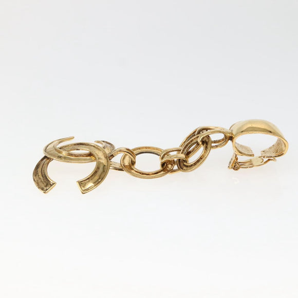 CHANEL Earring Metal Gold CC Auth BA5791V