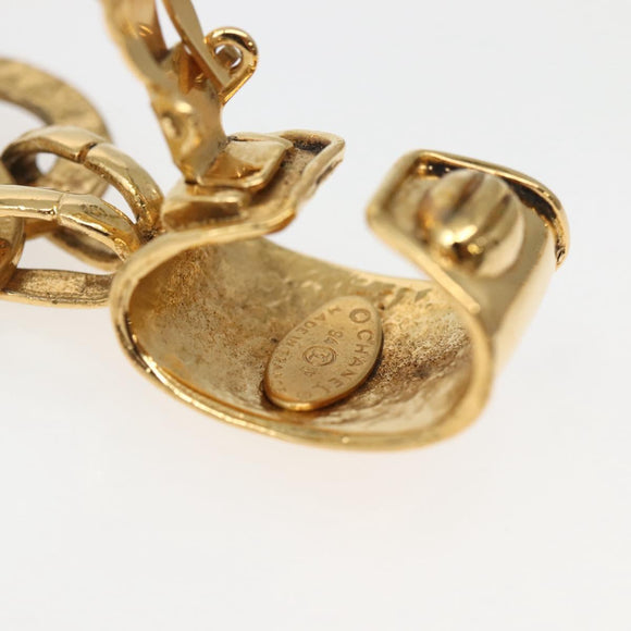 CHANEL Earring Metal Gold CC Auth BA5791V