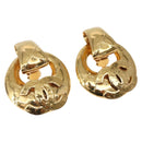 CHANEL Earring Metal Gold CC Auth BA5792V-1