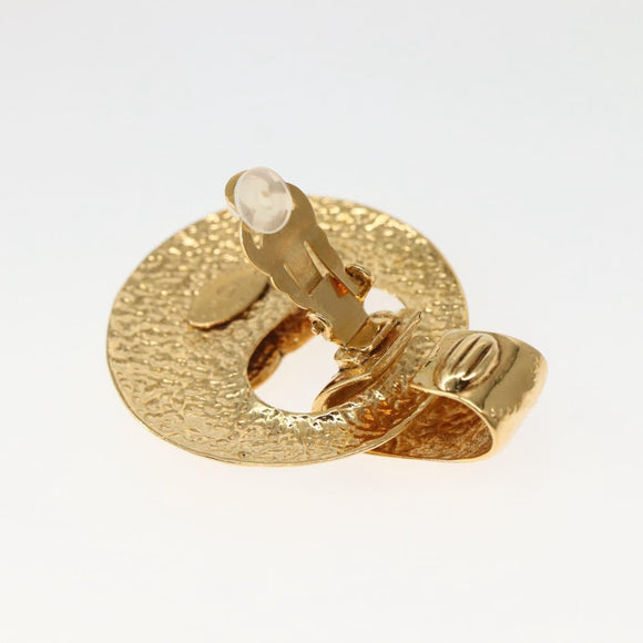 CHANEL Earring Metal Gold CC Auth BA5792V