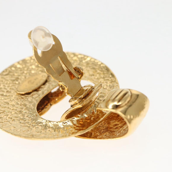 CHANEL Earring Metal Gold CC Auth BA5792V