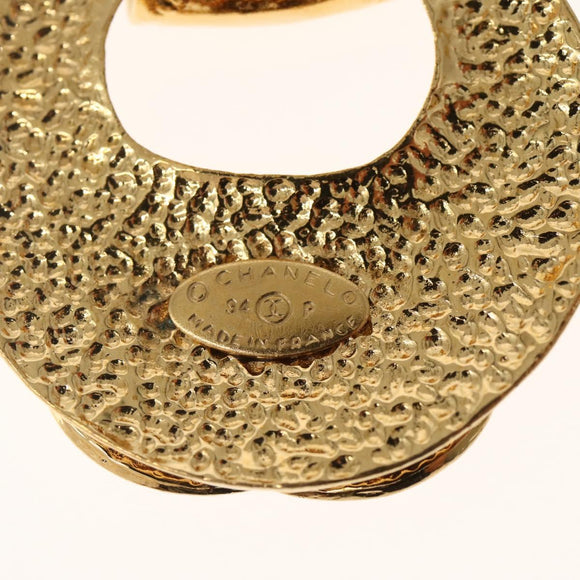 CHANEL Earring Metal Gold CC Auth BA5792V
