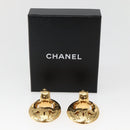 CHANEL Earring Metal Gold CC Auth BA5792V-14
