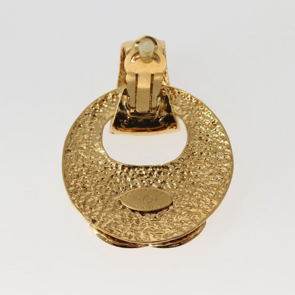 CHANEL Earring Metal Gold CC Auth BA5792V