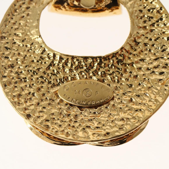 CHANEL Earring Metal Gold CC Auth BA5792V