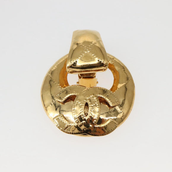CHANEL Earring Metal Gold CC Auth BA5792V