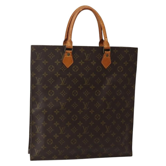LOUIS VUITTON Monogram Sac Plat Hand Bag M51140 LV Auth BA5799