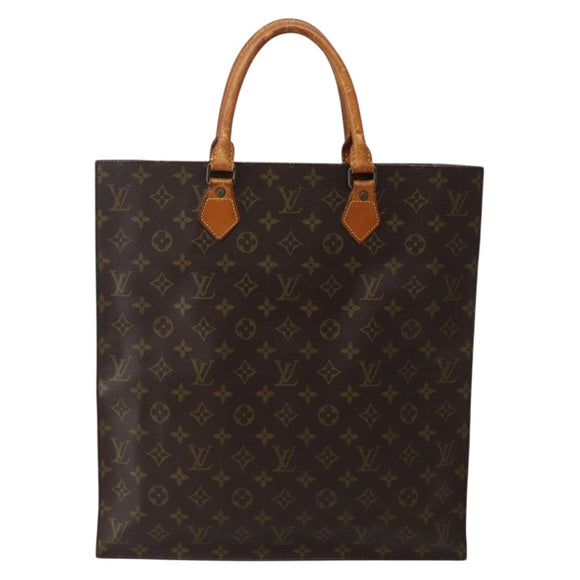 LOUIS VUITTON Monogram Sac Plat Hand Bag M51140 LV Auth BA5799