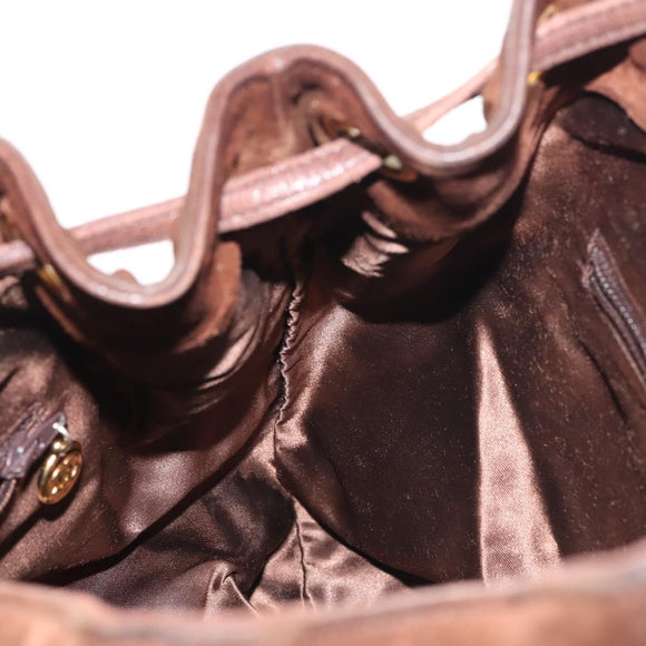 CHANEL Backpack Suede Brown Gold CC Auth BA5805