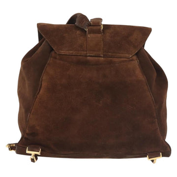 CHANEL Backpack Suede Brown Gold CC Auth BA5805 - 0