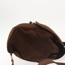 CHANEL Backpack Suede Brown Gold CC Auth BA5805-3