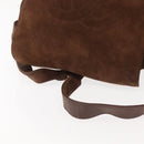 CHANEL Backpack Suede Brown Gold CC Auth BA5805-6