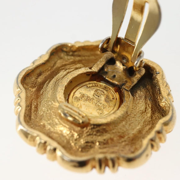 CHANEL Earring Metal Gold CC Auth BA5806