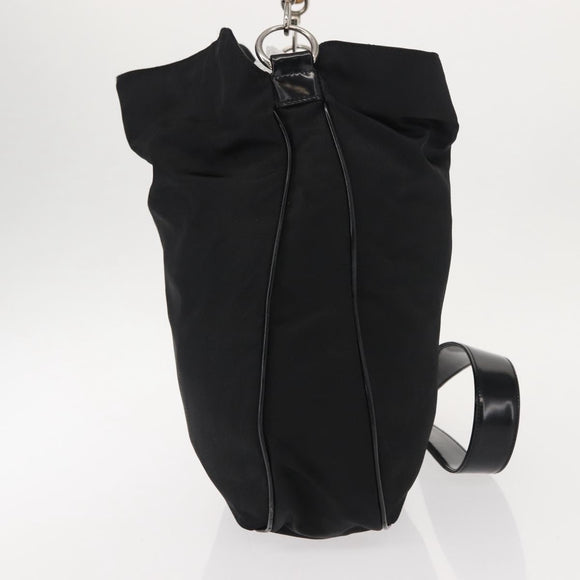 GUCCI Bamboo Hand Bag Nylon 2way Black Silver 001 0166 1577 Auth BA5807