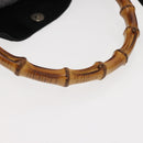 GUCCI Bamboo Hand Bag Nylon 2way Black Silver 001 0166 1577 Auth BA5807-7