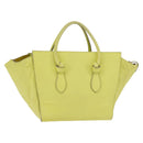CELINE Thai Mini Hand Bag Leather Yellow Gold Auth BA5808-1