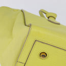 CELINE Thai Mini Hand Bag Leather Yellow Gold Auth BA5808-9