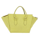 CELINE Thai Mini Hand Bag Leather Yellow Gold Auth BA5808-13