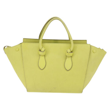 CELINE Thai Mini Hand Bag Leather Yellow Gold Auth BA5808 - 0