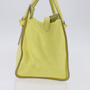 CELINE Thai Mini Hand Bag Leather Yellow Gold Auth BA5808-4