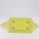 CELINE Thai Mini Hand Bag Leather Yellow Gold Auth BA5808-5